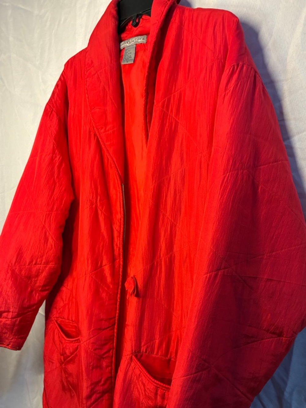 Bright Red Quilted Jacket - Picture 9 of 10
